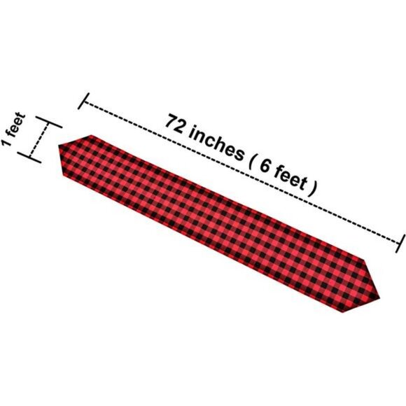 4 Pack Buffalo Check Table Runners Red and Black Plaid Table Runner 12"x72" - Picture 1 of 7